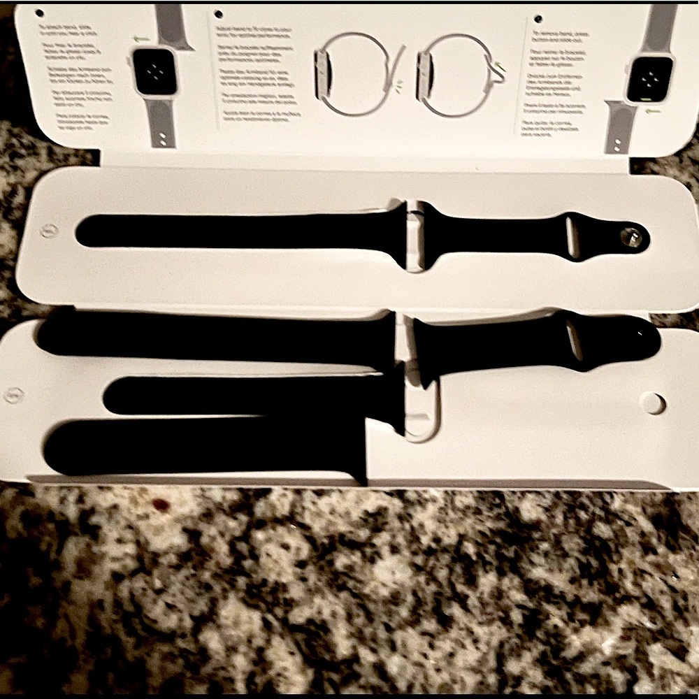Apple Brand Silicone Watch Band Sets. 1 Cyprus Green Set + 1 Black Set.